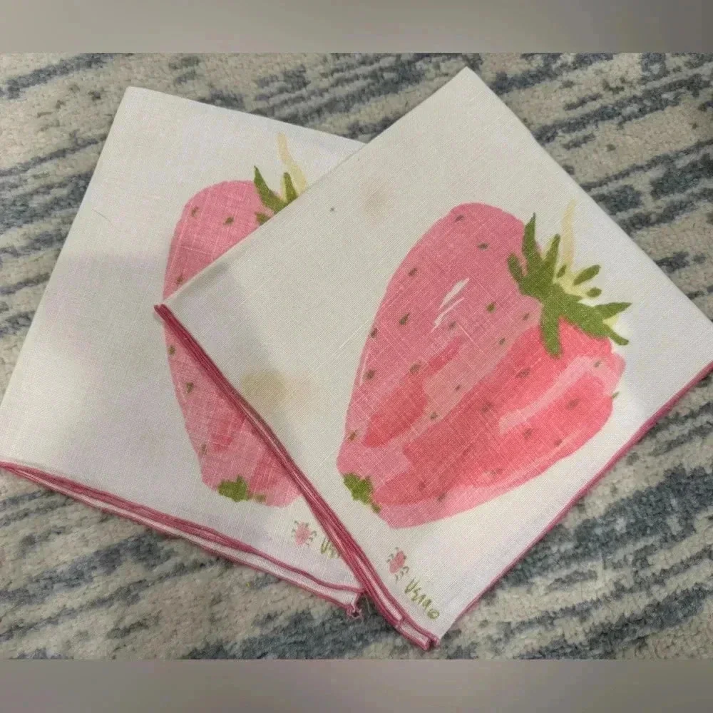 Vintage Vera Neumann Strawberry Napkin Set - 2 - Picture 4 of 4